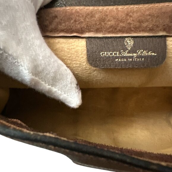 Gucci Vintage Sherry Line Red/gGreen Web Converted Clutch bag . - Picture 12 of 13